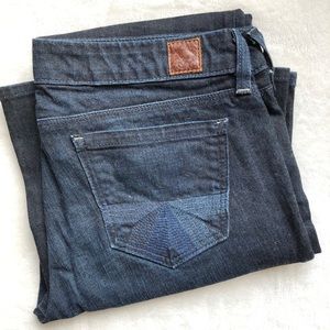 American Eagle AEO dark blue wash flare jeans bottoms size 8 medium